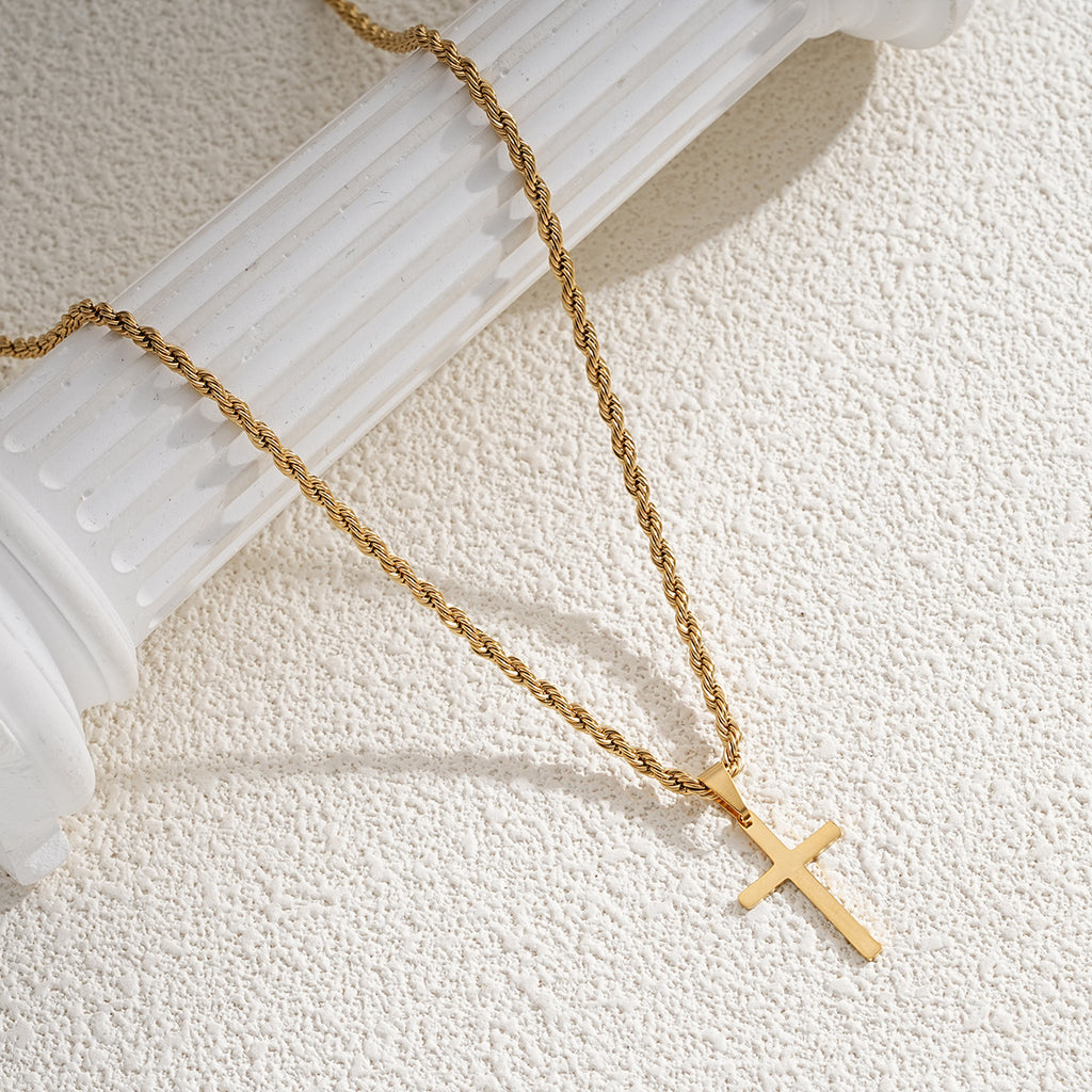 Cross Pendant Necklace – Hemp Chain