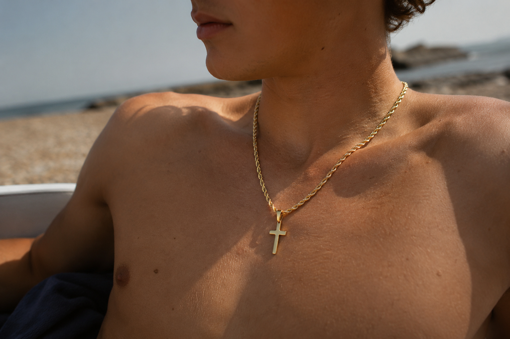 Cross Pendant Necklace – Hemp Chain