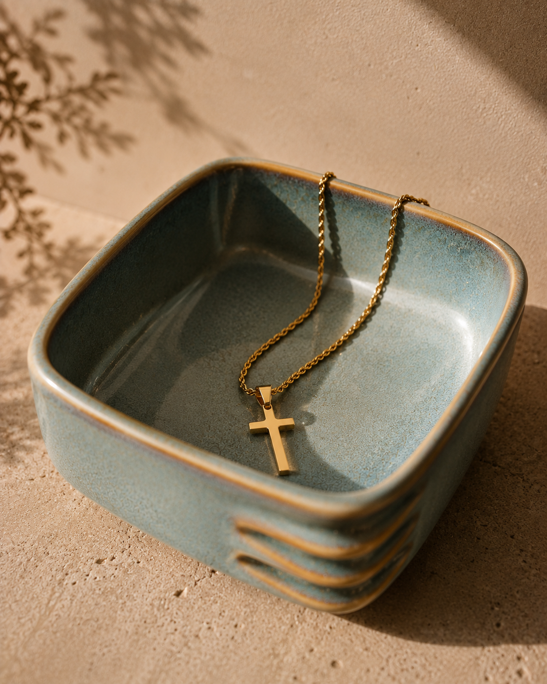 Cross Pendant Necklace – Hemp Chain
