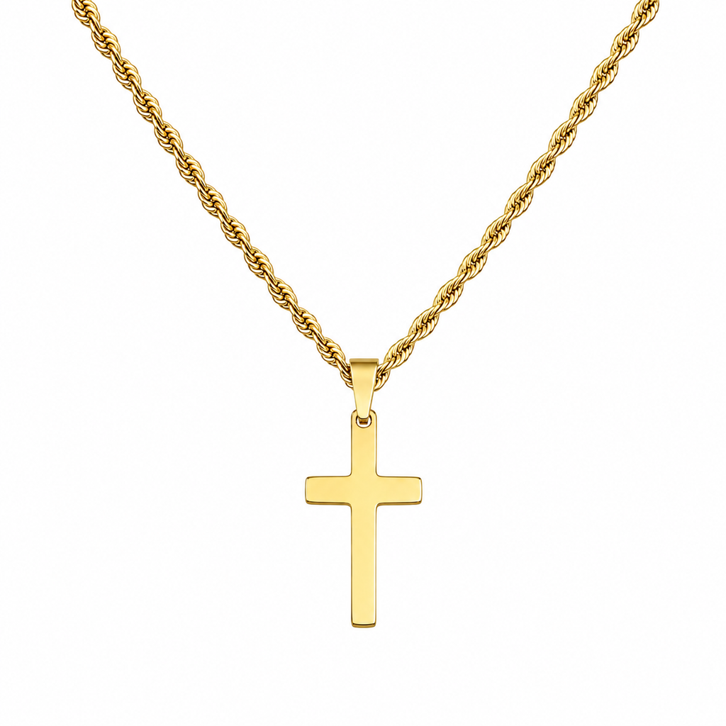 Cross Pendant Necklace – Hemp Chain