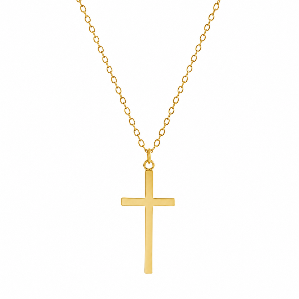 Cross Pendant Necklace – Gold & Silver