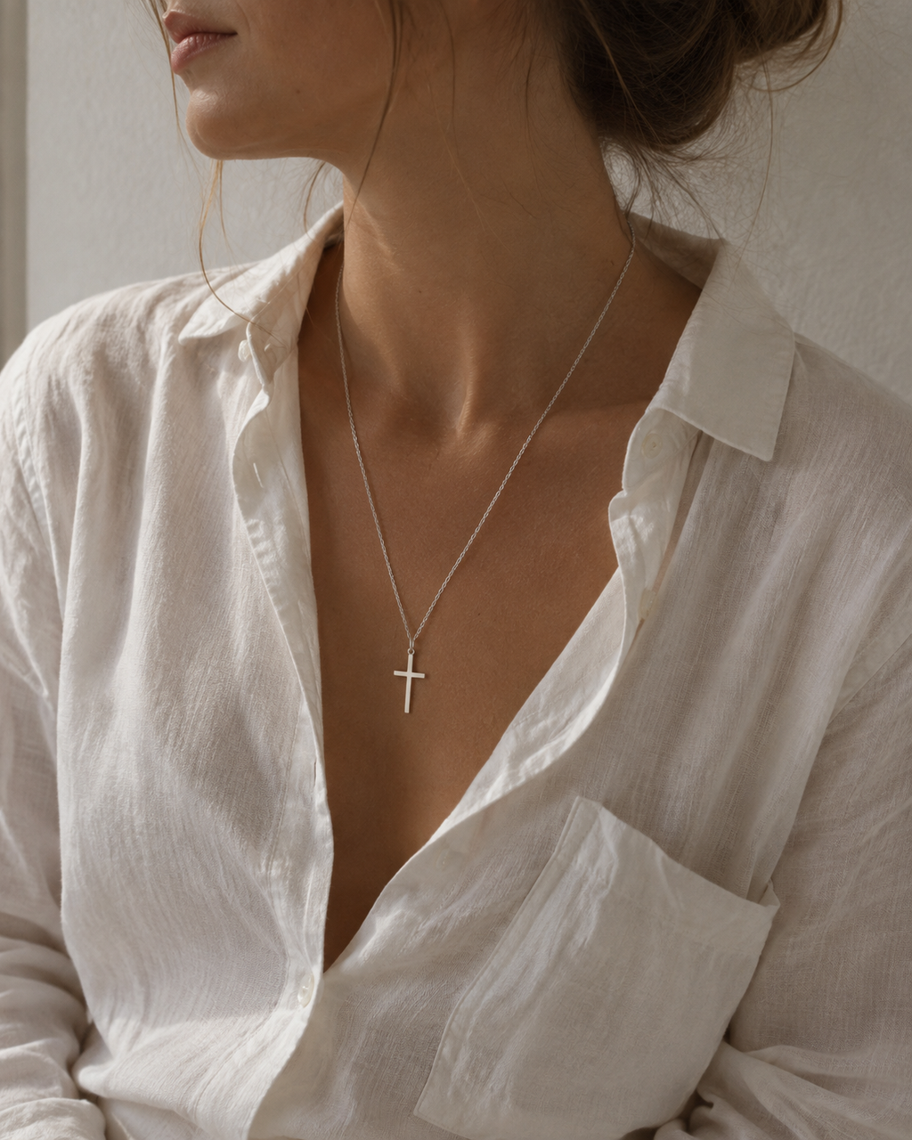 Cross Pendant Necklace – Gold & Silver