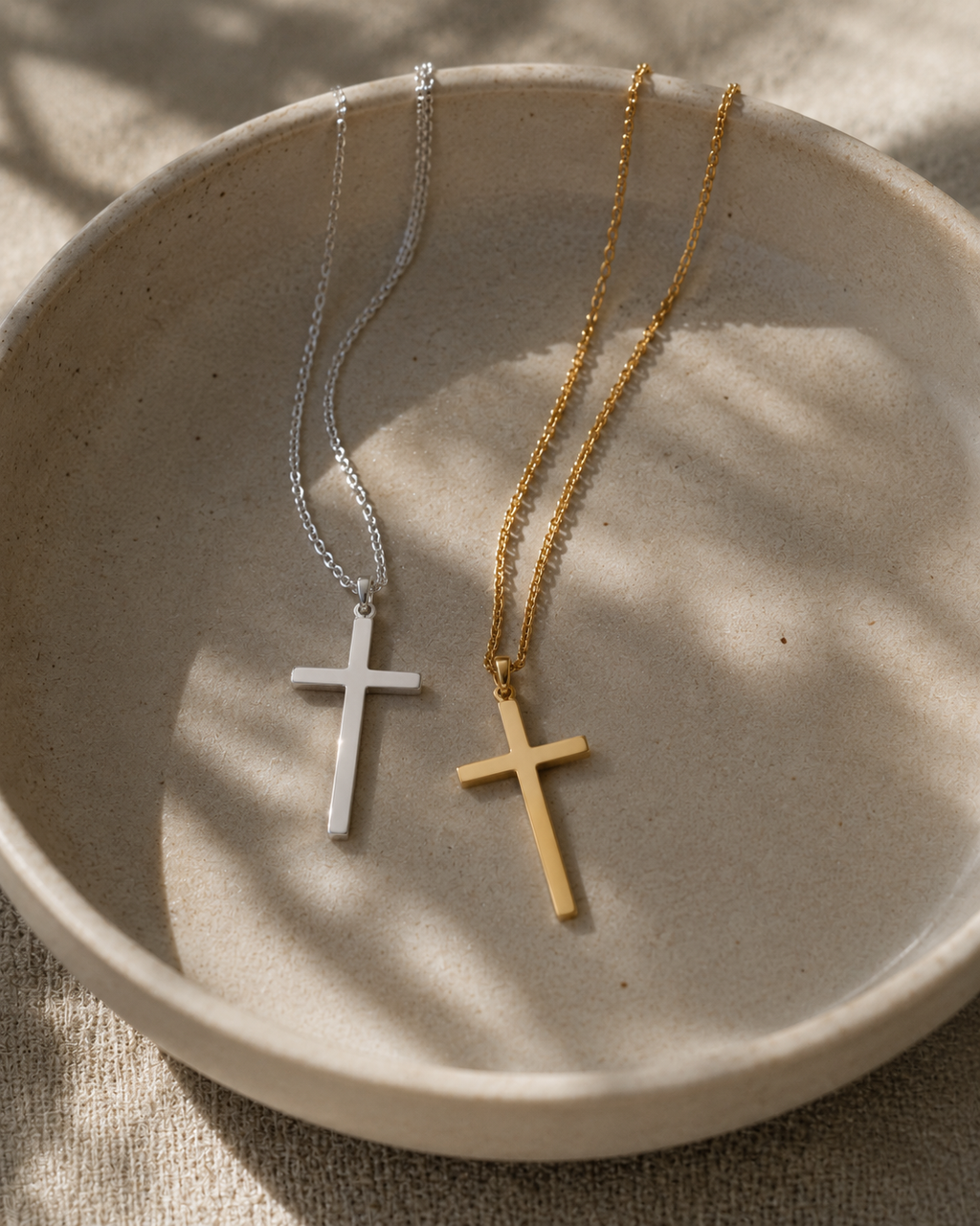Cross Pendant Necklace – Gold & Silver
