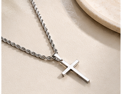 Cross Pendant Necklace – Hemp Chain