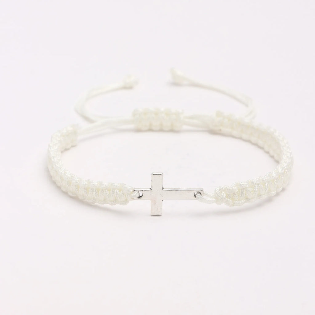 Cross Bracelet – Hand-Woven Coloured