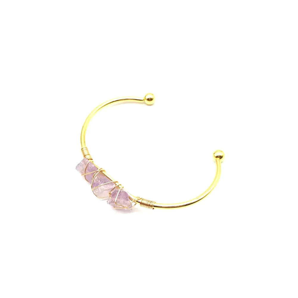 Raw Crystal Adjustable Cuff Bracelet