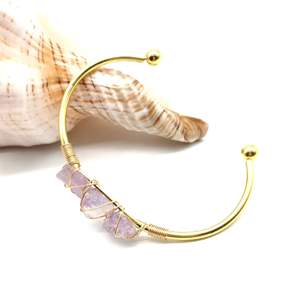 Raw Crystal Adjustable Cuff Bracelet